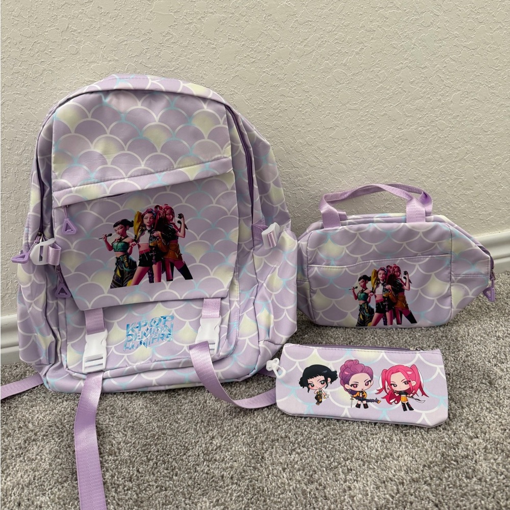 New Kpop demon hunters backpack bundle